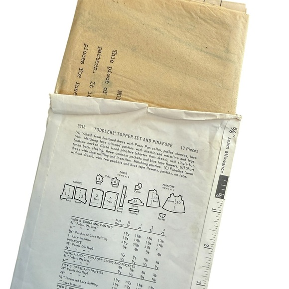 Rare Butterick Topper set & pinafore Pattern - size 1/2, 6 mos, 1960’s - Picture 7 of 7